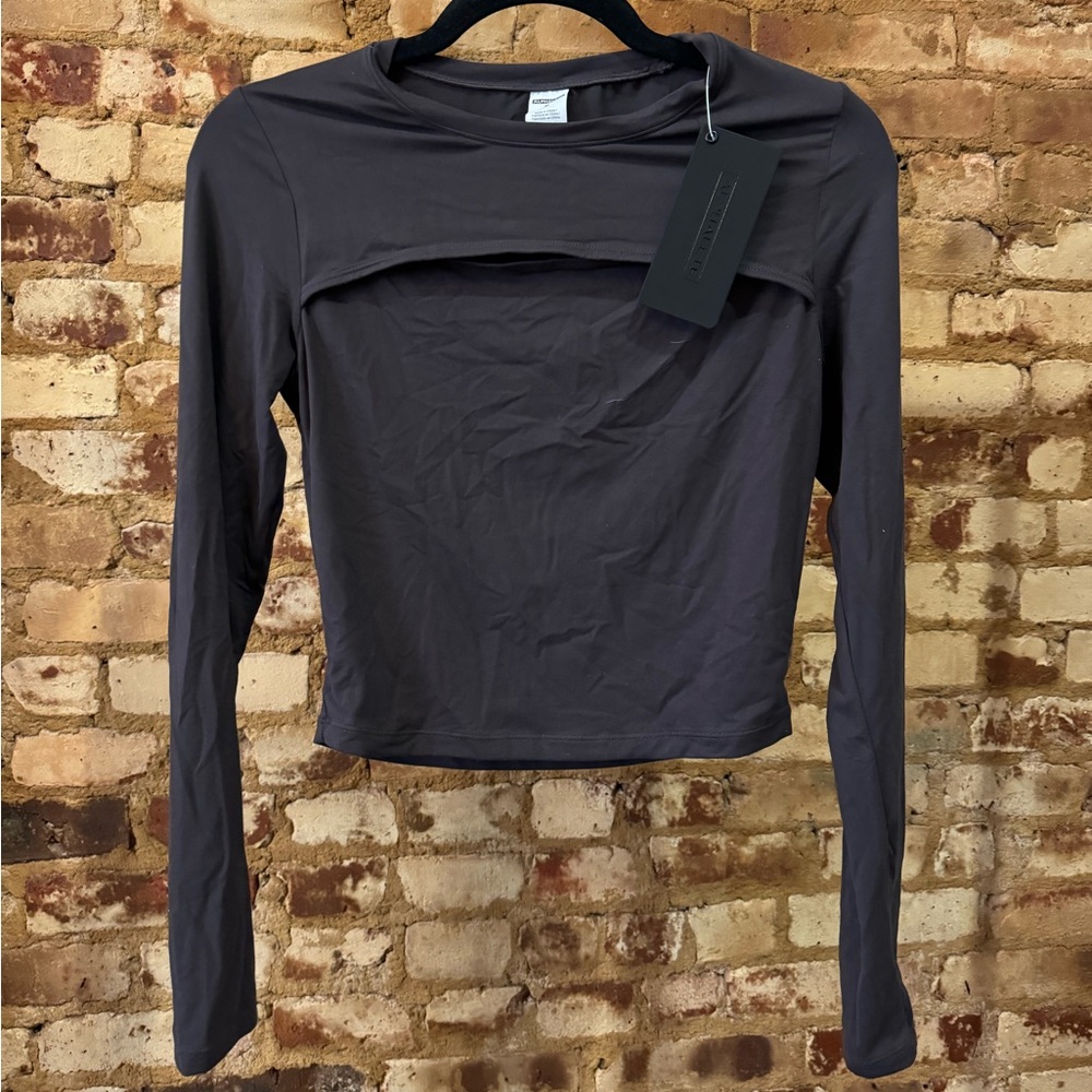 Peekaboo long sleeve workout top